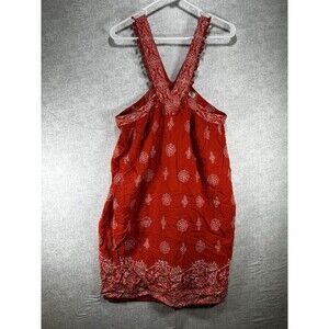 Ann Taylor Loft Orange Halter Dress Fringe Women’s Size Medium Lined Viscose